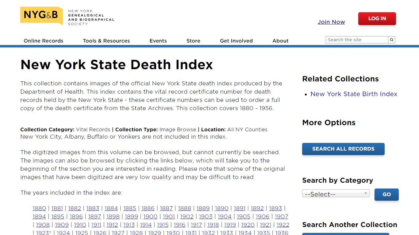 New York State Death Index